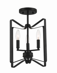 Craftmade - 56153-FB - Three Light Convertible Semi Flush - Shayna - Flat Black