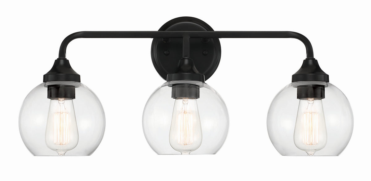 Craftmade - 56203-FB - Three Light Vanity - Glenda - Flat Black