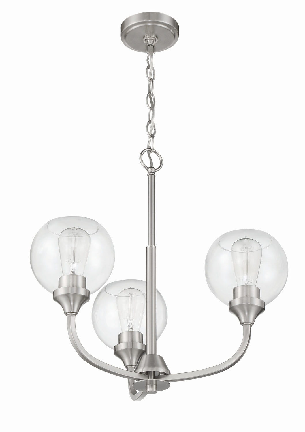 Craftmade - 56223-BNK - Three Light Chandelier - Glenda - Brushed Polished Nickel