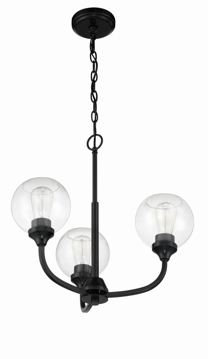 Craftmade - 56223-FB - Three Light Chandelier - Glenda - Flat Black