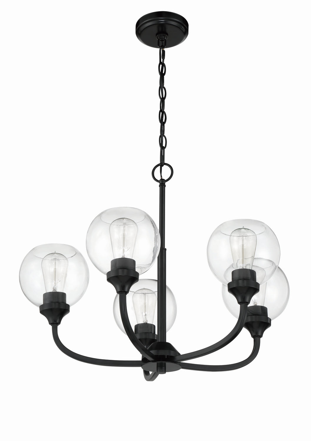 Craftmade - 56225-FB - Five Light Chandelier - Glenda - Flat Black
