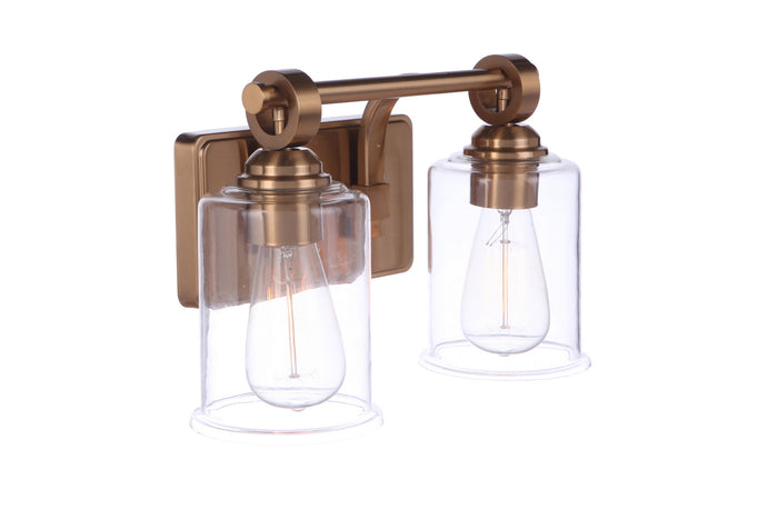 Craftmade Two Light Vanity from the Romero collection in Satin Brass finish
