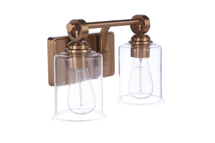 Craftmade Two Light Vanity from the Romero collection in Satin Brass finish