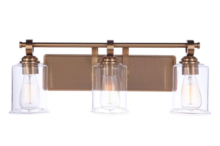 Craftmade Three Light Vanity from the Romero collection in Satin Brass finish
