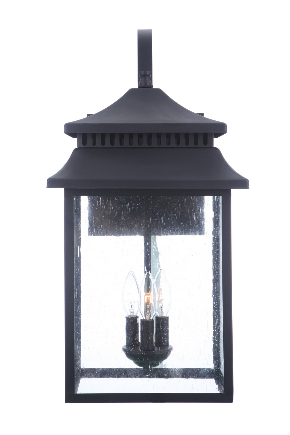 Craftmade Three Light Outdoor Wall Mount from the Crossbend collection in Matte Black finish