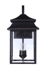 Craftmade Three Light Outdoor Wall Mount from the Crossbend collection in Matte Black finish
