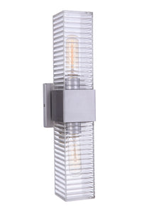 Craftmade Two Light Outdoor Wall Mount from the Ridge collection in Satin Aluminum finish