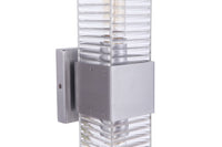 Craftmade Two Light Outdoor Wall Mount from the Ridge collection in Satin Aluminum finish