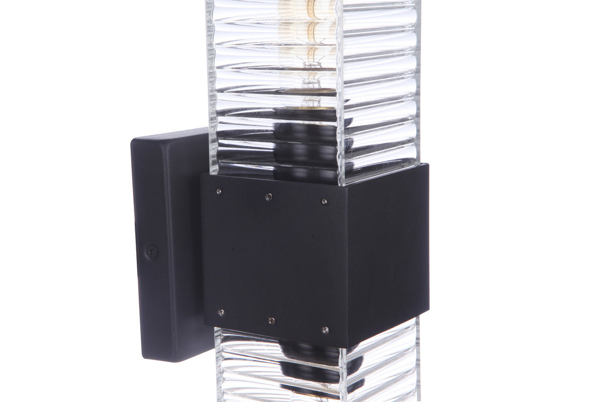 Craftmade Two Light Outdoor Wall Mount from the Ridge collection in Midnight finish