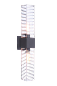 Craftmade Two Light Outdoor Wall Mount from the Ridge collection in Midnight finish