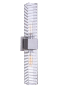 Craftmade Two Light Outdoor Wall Mount from the Ridge collection in Satin Aluminum finish
