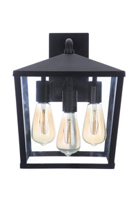Craftmade Three Light Outdoor Wall Mount from the Olsen collection in Midnight finish