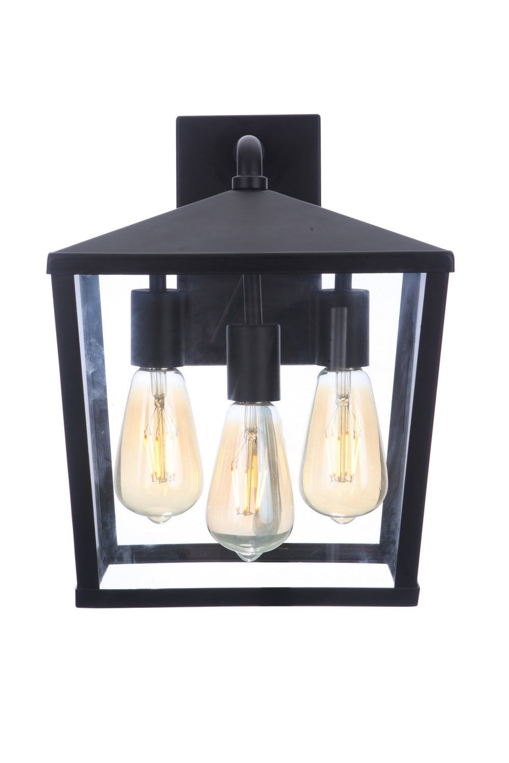 Craftmade Three Light Outdoor Wall Mount from the Olsen collection in Midnight finish