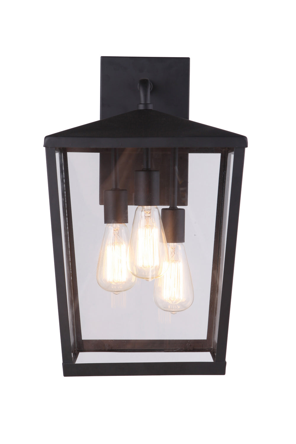 Craftmade Three Light Outdoor Wall Mount from the Olsen collection in Midnight finish