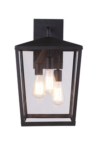 Craftmade Three Light Outdoor Wall Mount from the Olsen collection in Midnight finish