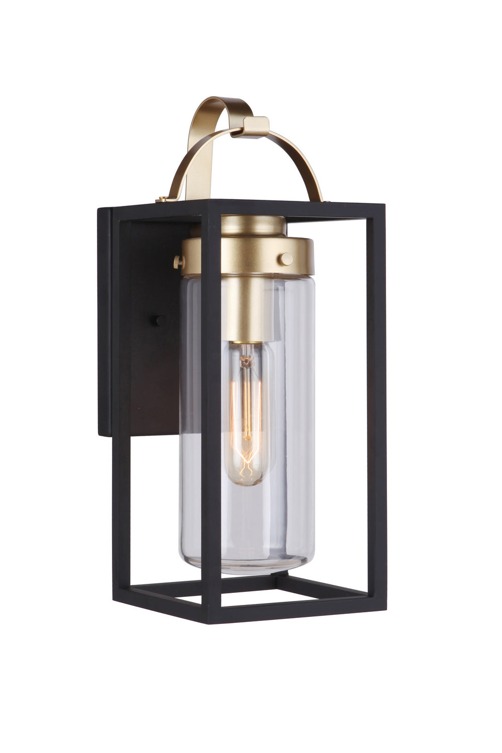 Craftmade One Light Outdoor Wall Mount from the Neo collection in Midnight/Satin Brass finish