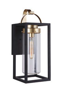 Craftmade One Light Outdoor Wall Mount from the Neo collection in Midnight/Satin Brass finish