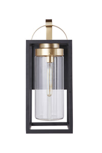 Craftmade One Light Outdoor Wall Mount from the Neo collection in Midnight/Satin Brass finish