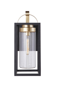Craftmade One Light Outdoor Wall Mount from the Neo collection in Midnight/Satin Brass finish