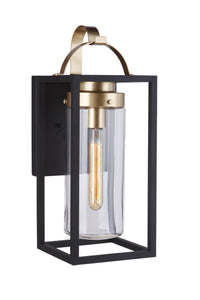 Craftmade One Light Outdoor Wall Mount from the Neo collection in Midnight/Satin Brass finish