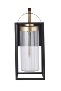 Craftmade One Light Outdoor Wall Mount from the Neo collection in Midnight/Satin Brass finish