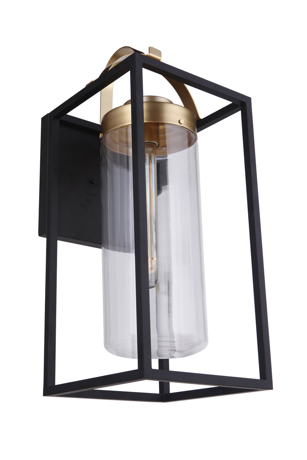 Craftmade One Light Outdoor Wall Mount from the Neo collection in Midnight/Satin Brass finish