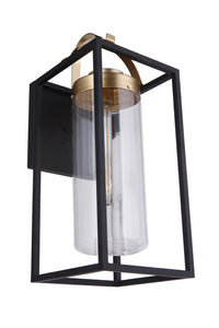 Craftmade One Light Outdoor Wall Mount from the Neo collection in Midnight/Satin Brass finish