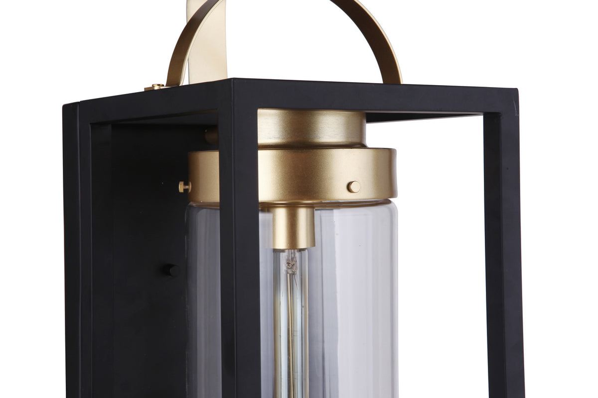 Craftmade One Light Outdoor Wall Mount from the Neo collection in Midnight/Satin Brass finish