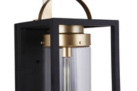 Craftmade One Light Outdoor Wall Mount from the Neo collection in Midnight/Satin Brass finish