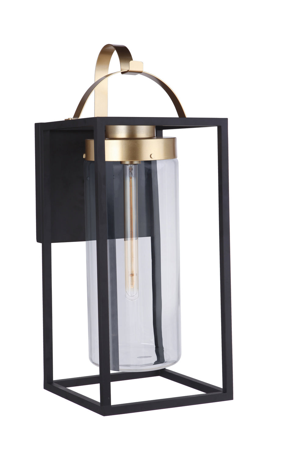 Craftmade One Light Outdoor Wall Mount from the Neo collection in Midnight/Satin Brass finish