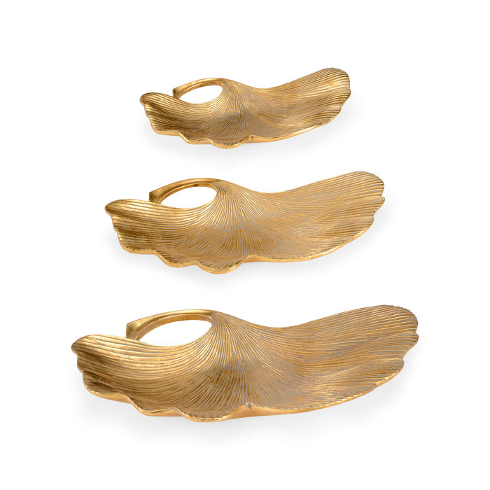 Chelsea House Lotus Leaf Trays - Gold (S3)