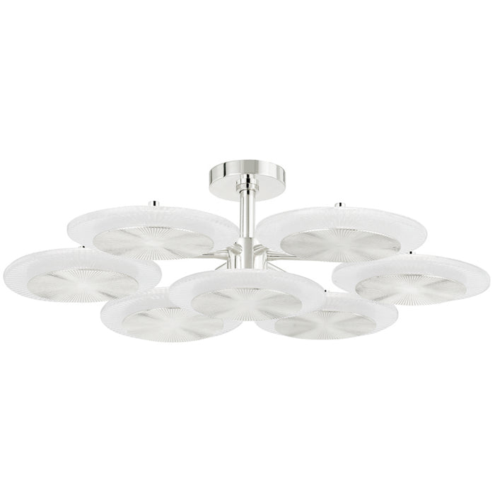 Corbett Lighting LED Semi Flush Mount from the Topaz collection in Polished Nickel finish