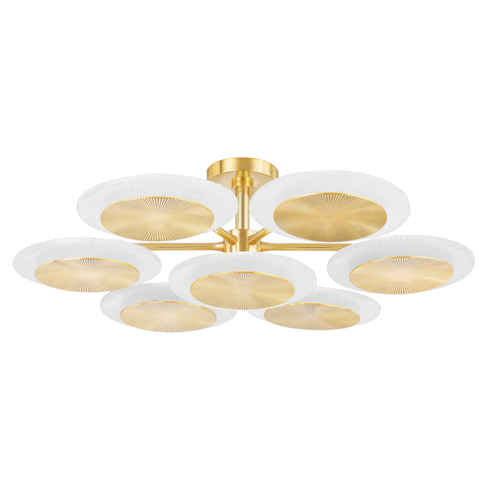 Corbett Lighting LED Semi Flush Mount from the Topaz collection in Vintage Polished Brass finish