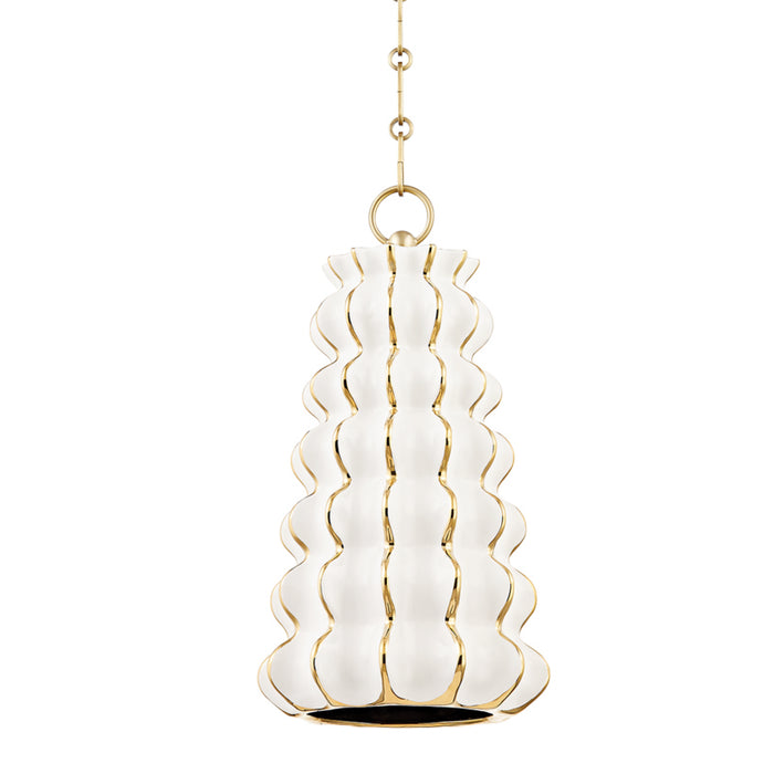 Corbett Lighting One Light Pendant from the Esperanza collection in Ceramic Gloss White finish