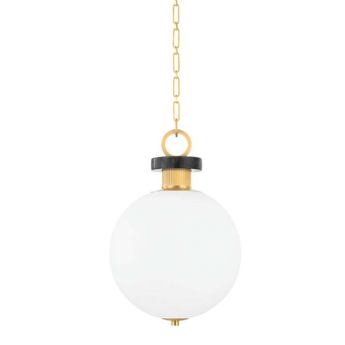 Corbett Lighting One Light Pendant from the Haru collection in Vintage Brass finish