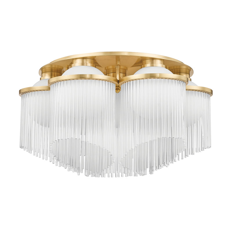 Corbett Lighting Seven Light Semi Flush Mount from the Celestial collection in Aged Brass finish