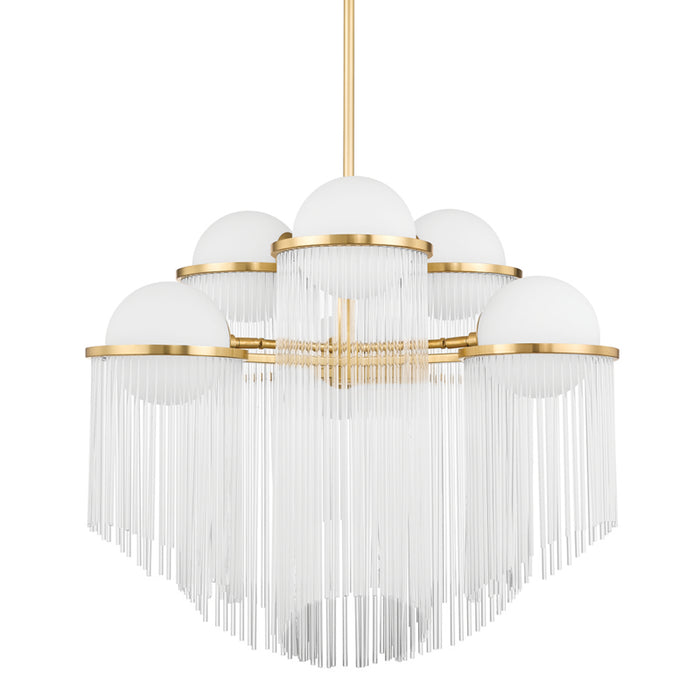 Corbett Lighting Six Light Chandelier from the Celestial collection in Aged Brass finish