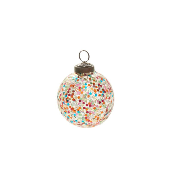 Design Shop Multicolor Rainbow Glitter Ornament, 2.75" X 2.75", Set of 6.