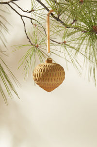 Design Shop Gold Nutmeg Ornament Single Bauble, 4.75" X 4.75", Set of 2.