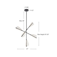 Kuzco Lighting - CH62737-BK/LG - LED Chandelier - Mulberry - Black/Light Guide