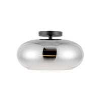 Kuzco Lighting - SF62014-BK/CH - LED Semi-Flush Mount - Trinity - Black/Chrome