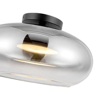 Kuzco Lighting - SF62014-BK/CH - LED Semi-Flush Mount - Trinity - Black/Chrome