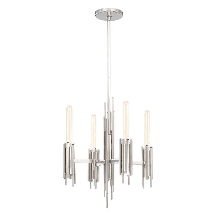 Alora Four Light Chandelier from the Torres collection in Matte Black|Polished Nickel|Vintage Brass finish