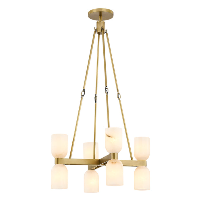 Alora Eight Light Chandelier from the Lucian collection in Vintage Brass finish