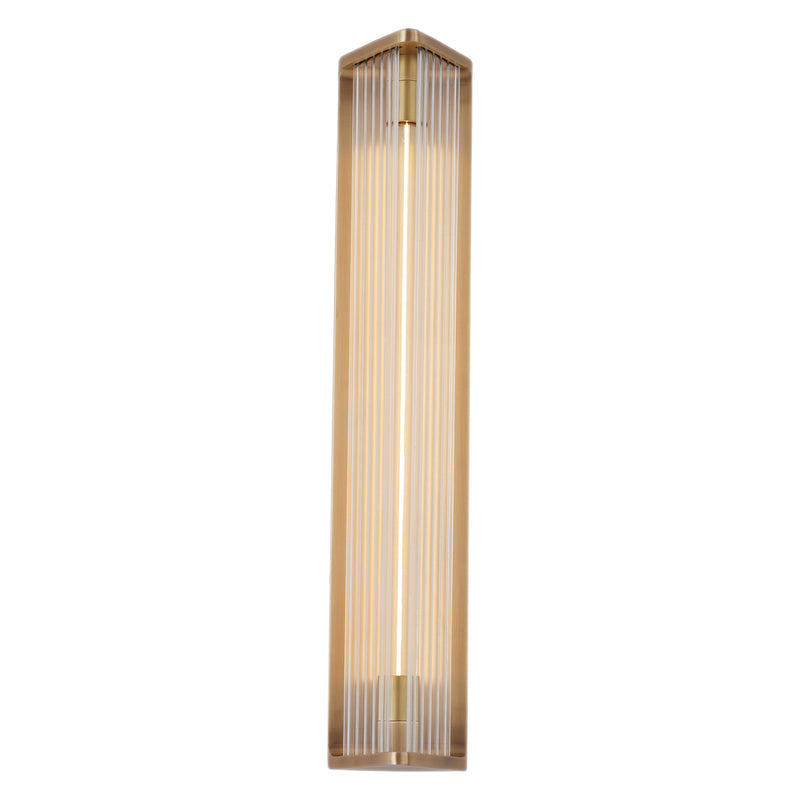 Alora - WV339123VBCR - LED Vanity - Sabre - Ribbed Glass/Vintage Brass