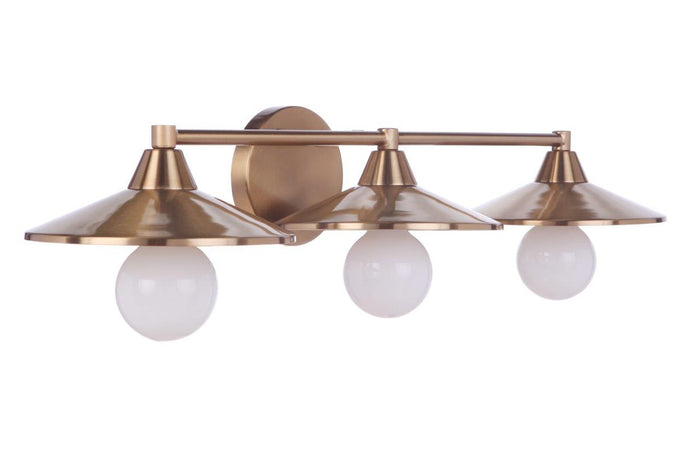 Craftmade Three Light Vanity from the Isaac collection in Satin Brass finish