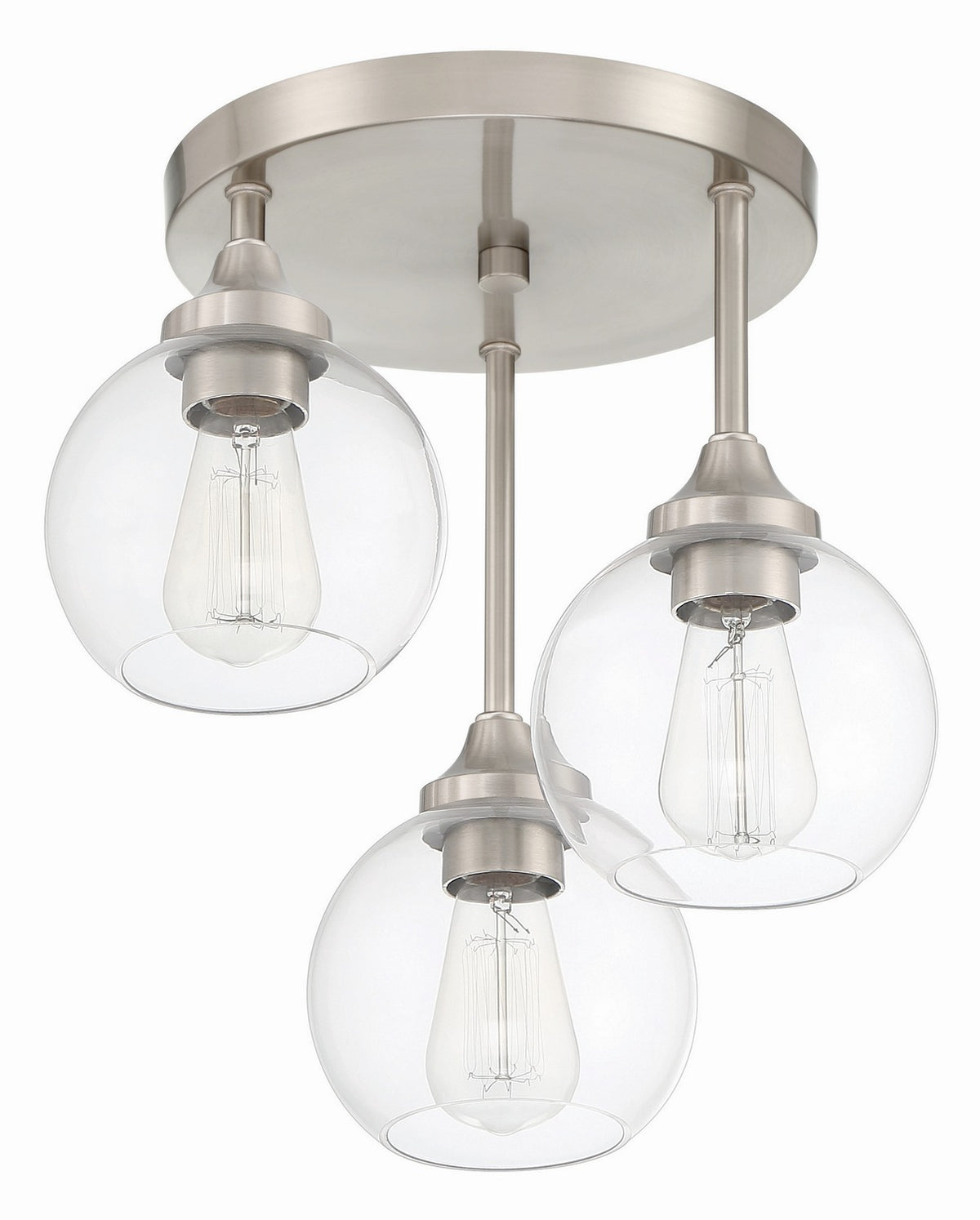 Craftmade - 56253-BNK - Three Light Semi Flush Mount - Glenda - Brushed Polished Nickel
