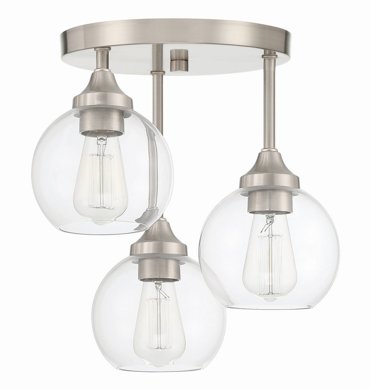Craftmade - 56253-BNK - Three Light Semi Flush Mount - Glenda - Brushed Polished Nickel