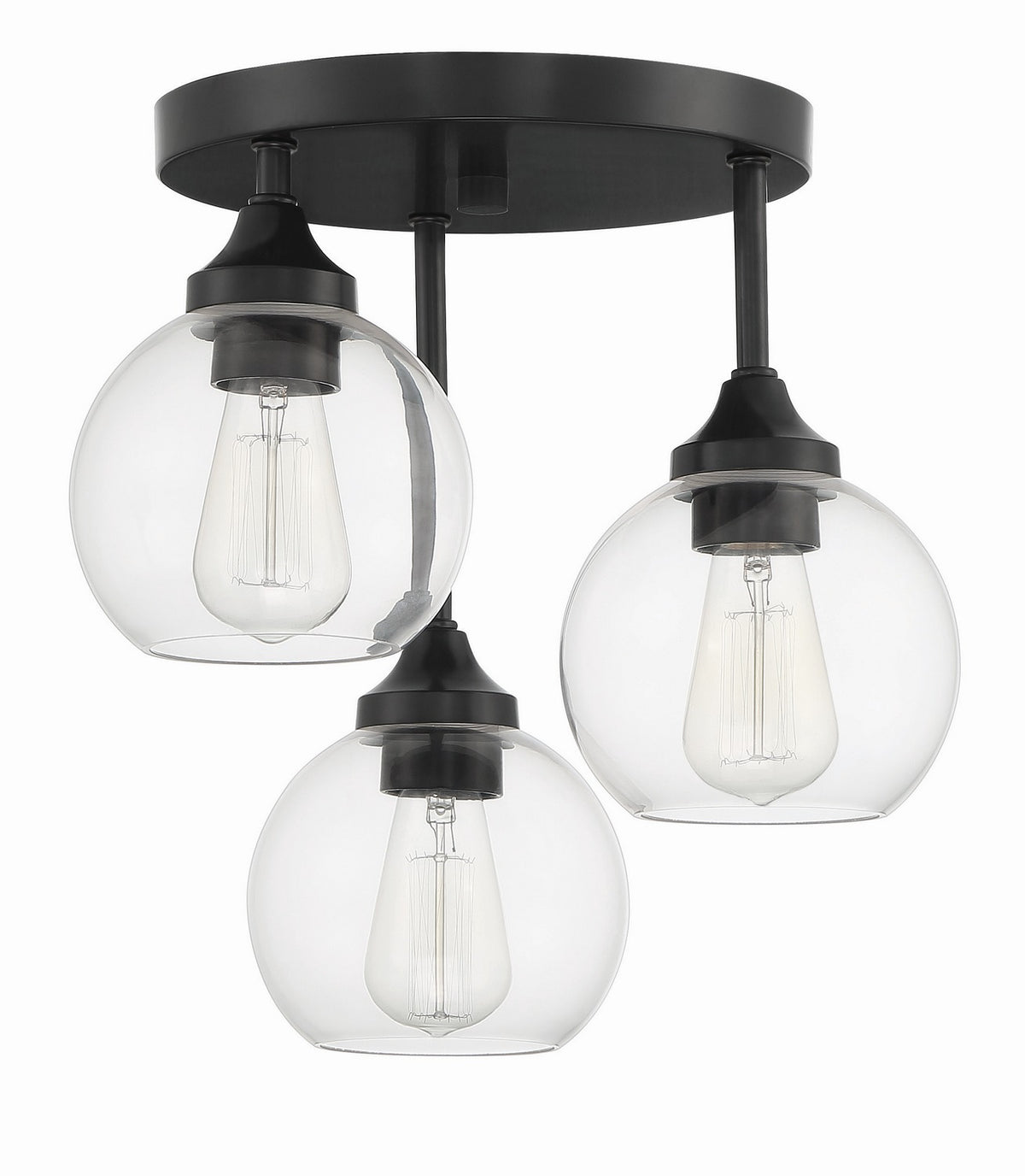 Craftmade - 56253-FB - Three Light Semi Flush Mount - Glenda - Flat Black