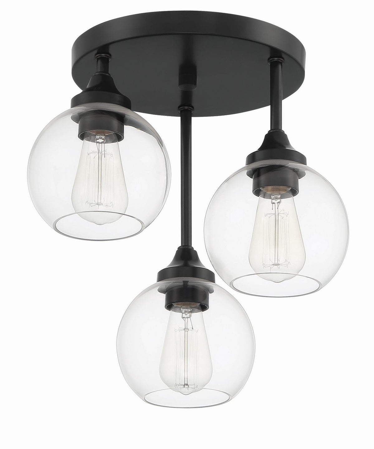 Craftmade - 56253-FB - Three Light Semi Flush Mount - Glenda - Flat Black